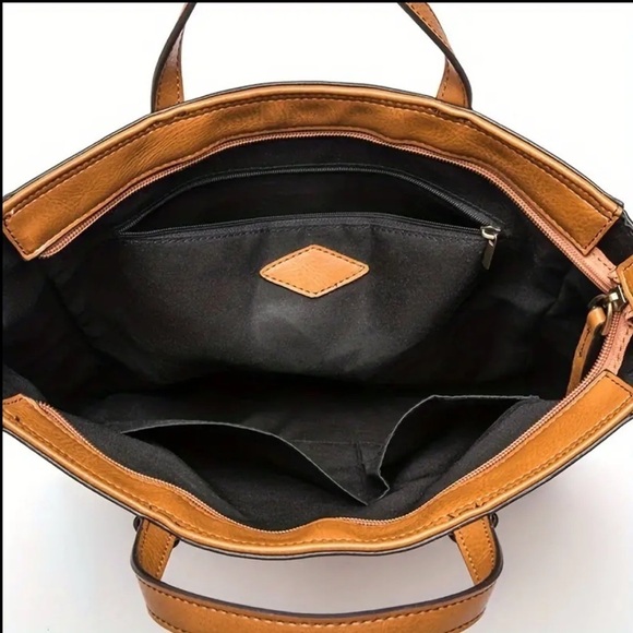 Blue - Vegan Leather Convertible Backpack - Picture 6 of 7